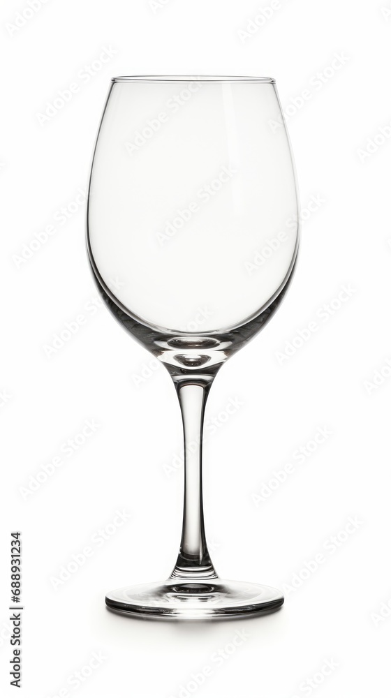 One empty wine glass isolated. Generative AI