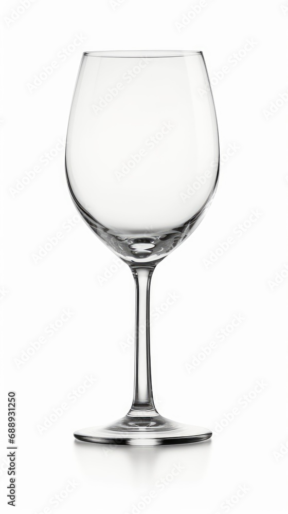 One empty wine glass isolated. Generative AI