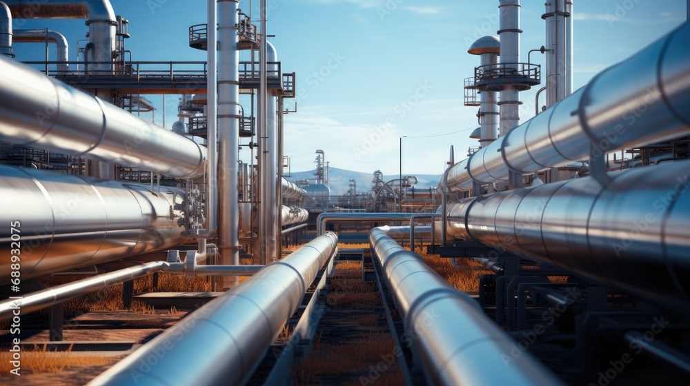 Close up shot of a gas pipeline at gas factory. Close up shot of a gas pipeline at gas factory.