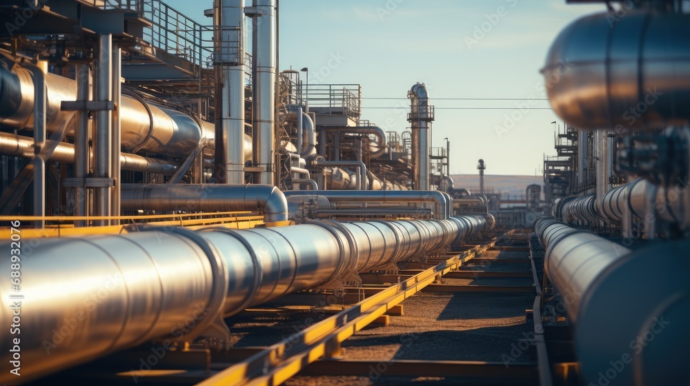 Close up shot of a gas pipeline at gas factory. Close up shot of a gas pipeline at gas factory.