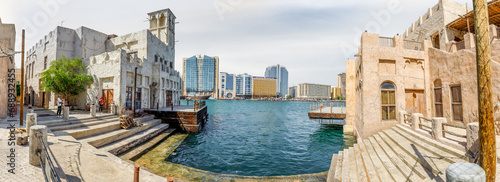 Wallpaper Mural Cargo pier on Dubai Creek near reconstructed old part of Dubai city - Al-Bastakiya quarter in Dubai city, United Arab Emirates Torontodigital.ca