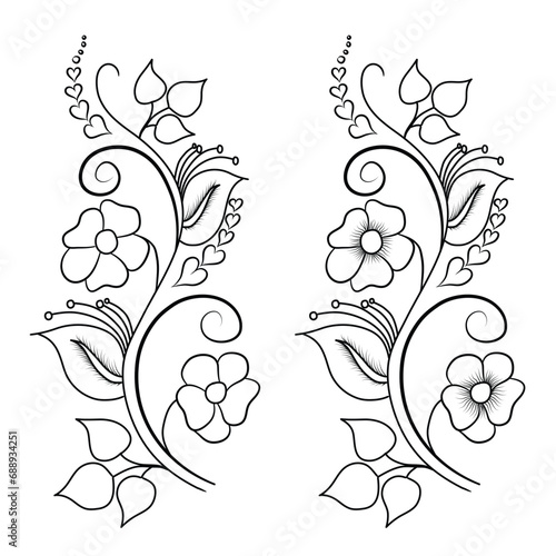 line art flower drawing, line art flower vector, line art flower design