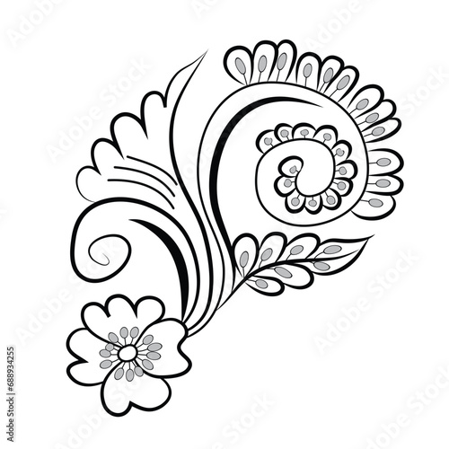 line art flower drawing, line art flower vector, line art flower design
