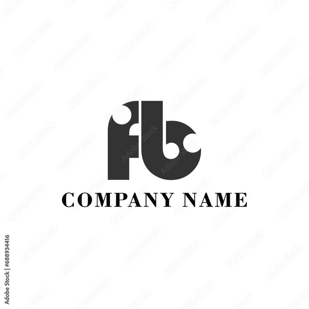 FB Initial logo elegant logotype corporate font idea unity