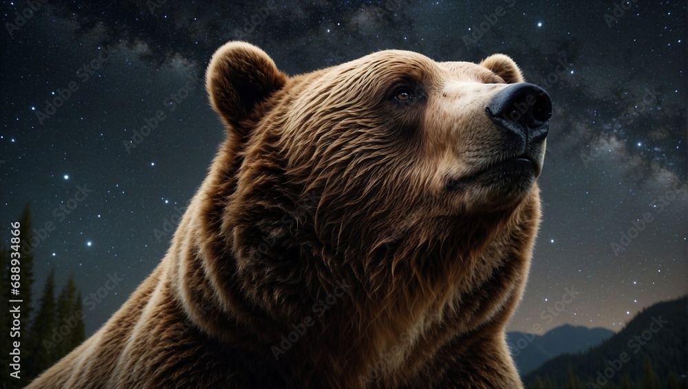 Under the Stars: A Bear Roaming Through the Night. Generative AI Under the Stars: A Bear Roaming Through the Night. Generative AI