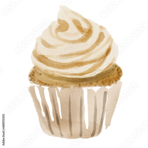 Cupcake water color painting.