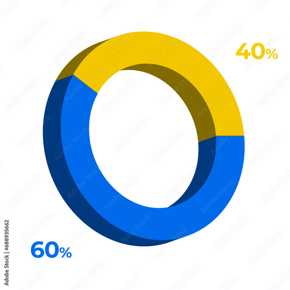 40 60 3d donut pie chart illustration eps vector 40 60 3d donut pie chart illustration eps vector