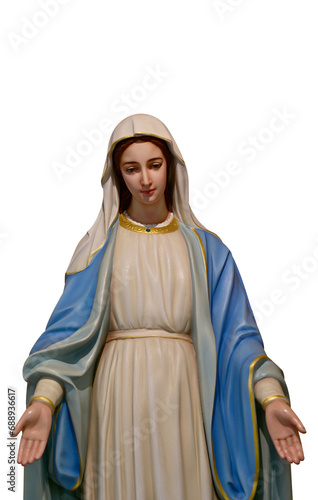 Wallpaper Mural Statue of Our lady of grace virgin Mary isolated on white background and wallpaper at Thailand. Torontodigital.ca