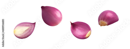 Whole and half sliced of red onion isolated transparent background png