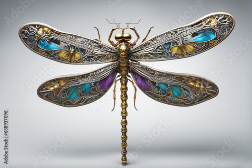 a dragonfly cyborg digital art