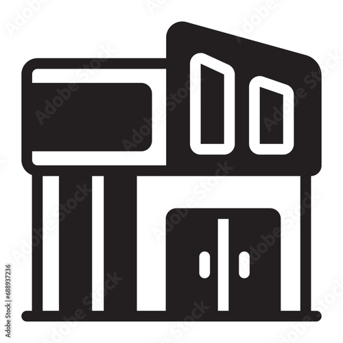 modern house glyph icon