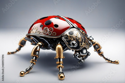 a ladybug steampunk digital art