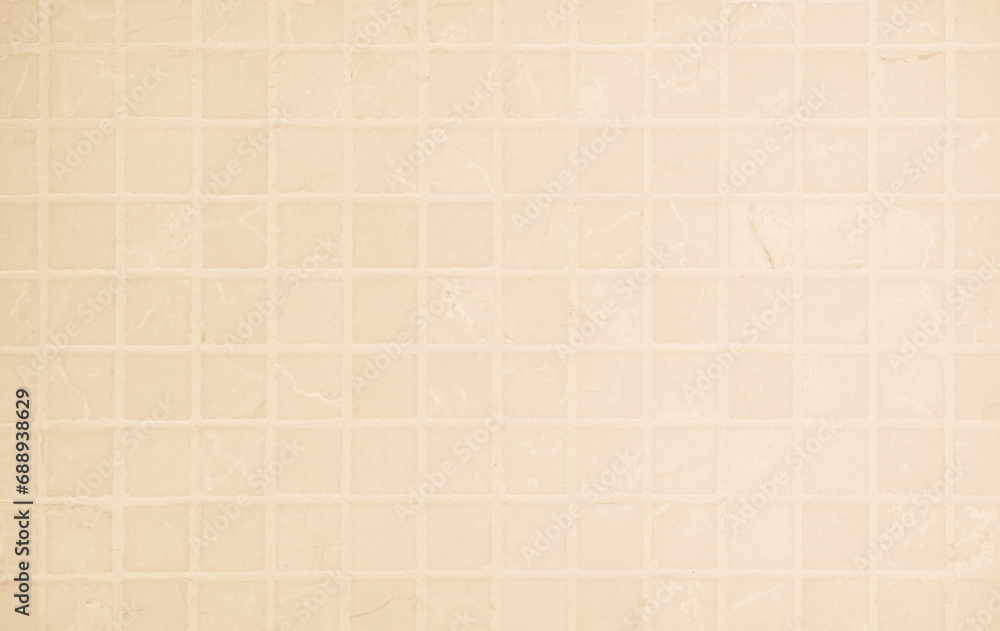 Cream light ceramic wall chequered and floor tiles mosaic background in bathroom, kitchen. Design pattern geometric with grid wallpaper texture decoration pool. Simple seamless abstract surface clean. Cream light ceramic wall chequered and floor tiles mosaic background in bathroom, kitchen. Design pattern geometric with grid wallpaper texture decoration pool. Simple seamless abstract surface clean.