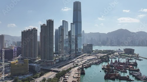 West Kowloon Cultural Area, A Waterfront Leisure Cultural arts exhibtion theatre complex museum Promenade Palace Freespace near Tsim Sha Tsui Jordon, Central, Victoria Harbour, Hong Kong  photo