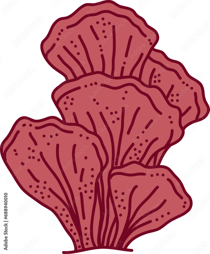 Set of coral undersea element Set of coral undersea element