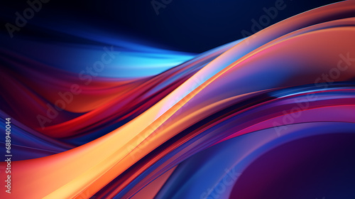 Multicolored blurred lines on a dark abstract background, neon glow 