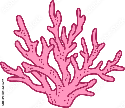 Set of coral undersea element