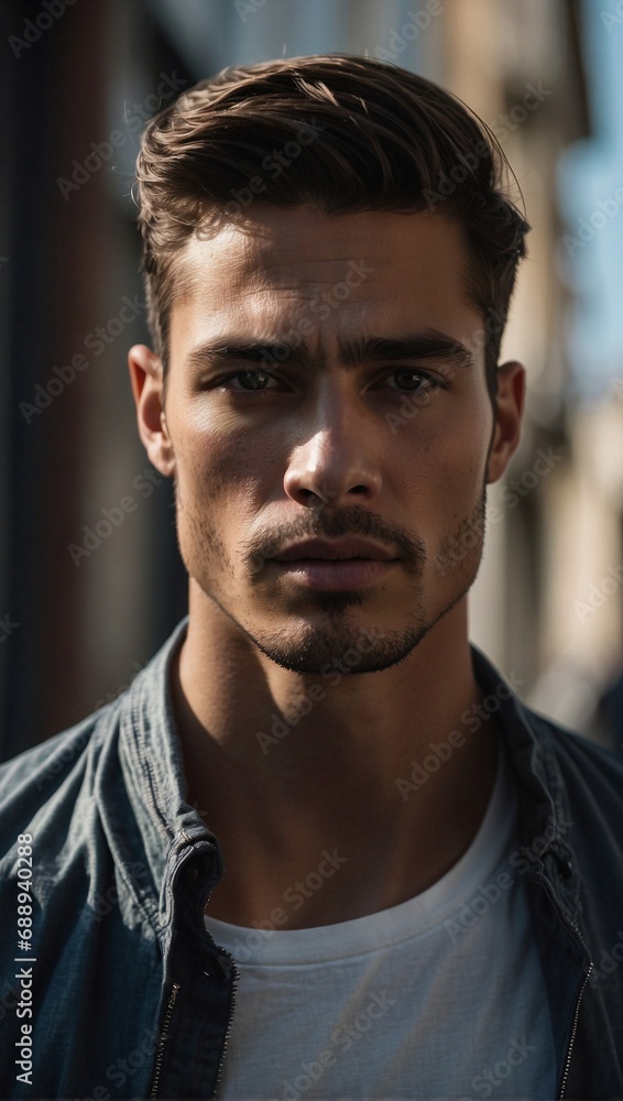 Modern Elegance: Young Man in Stylish Yet Casual Attire. Generative AI Modern Elegance: Young Man in Stylish Yet Casual Attire. Generative AI