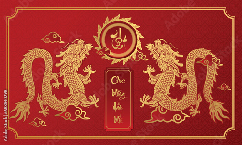 The Lunar New Year's Day - Tet Holiday 2024 (Translation : happy new year )	