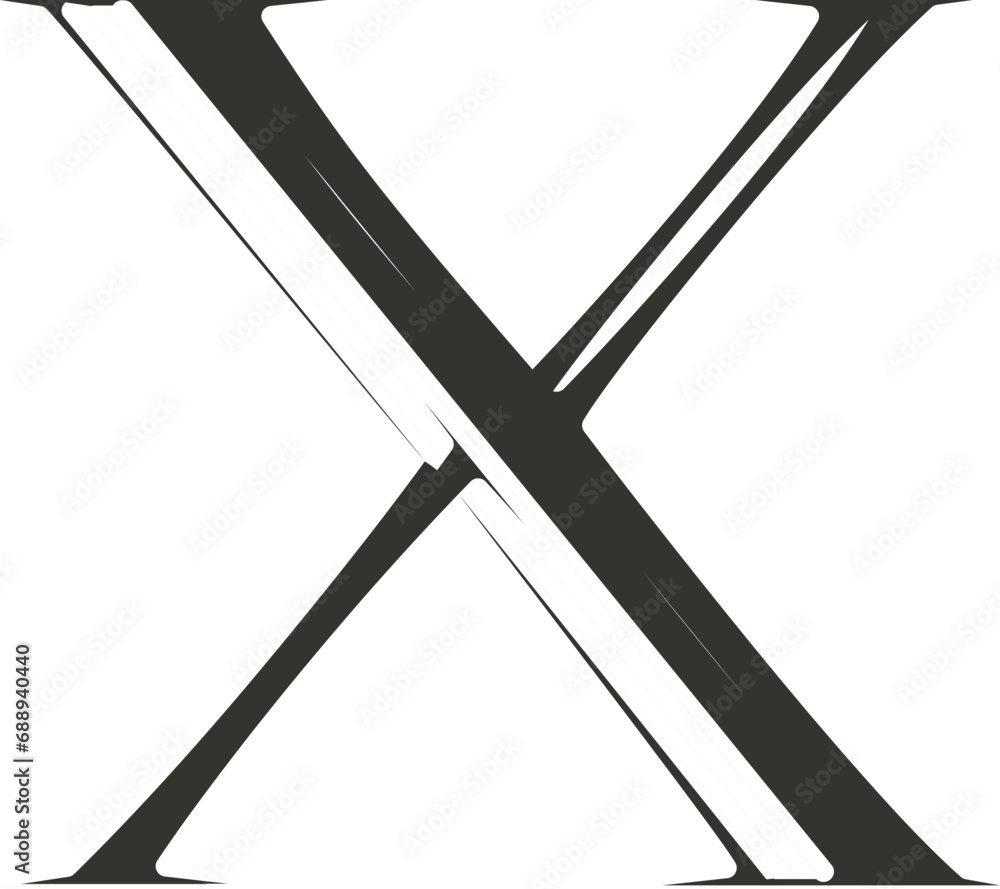 Retro alphabet letter X Retro alphabet letter X
