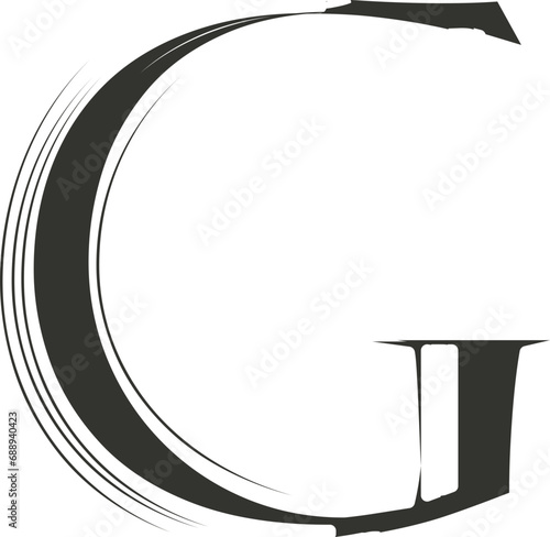 Retro alphabet letter G
