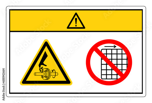 Caution Cutting of Fingers Rotating Shaft Do Not Remove Guard Symbol Sign, Vector Illustration, Isolate On White Background Label .EPS10