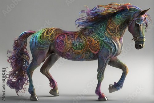 a horse sculpture digital art © avero