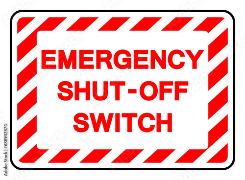 Emergency Shut-Off Switch Symbol Sign, Vector Illustration, Isolate On White Background Label. EPS10