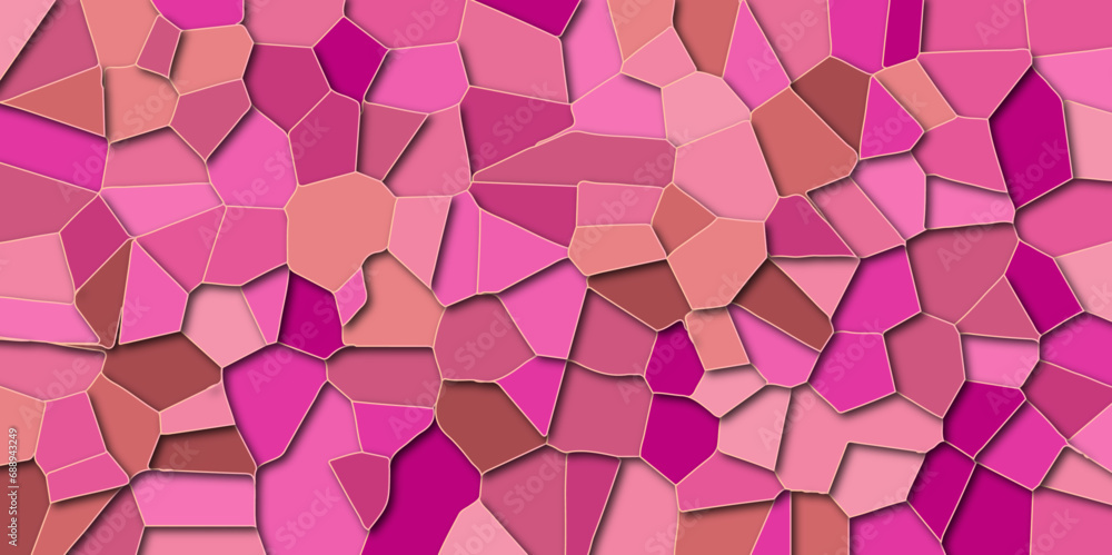 Quartz multi Pink color Broken Stained Glass Background with White lines. Paving stone in top view. Wall or track tiles, walkway natural broken slate stone. Vector Geometric Retro tiles pattern. Quartz multi Pink color Broken Stained Glass Background with White lines. Paving stone in top view. Wall or track tiles, walkway natural broken slate stone. Vector Geometric Retro tiles pattern.