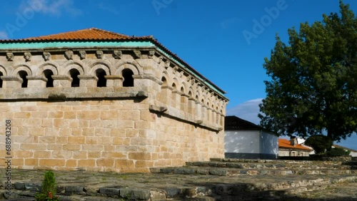 Braganza's Domus Municipalis Romanesque Stonework, Portugal photo