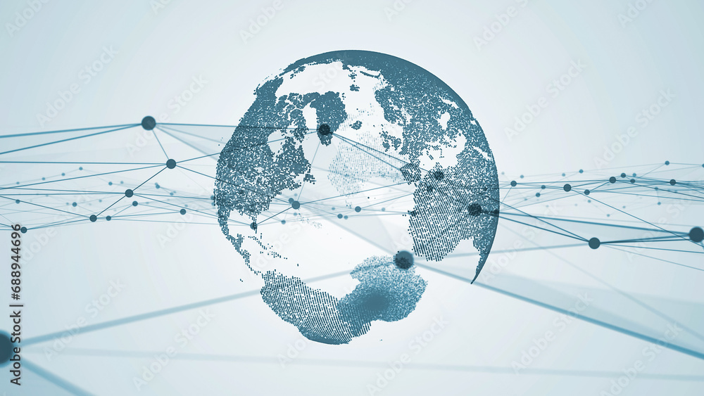 Global communication network concept. Worldwide connection. - obrazy, fototapety, plakaty 