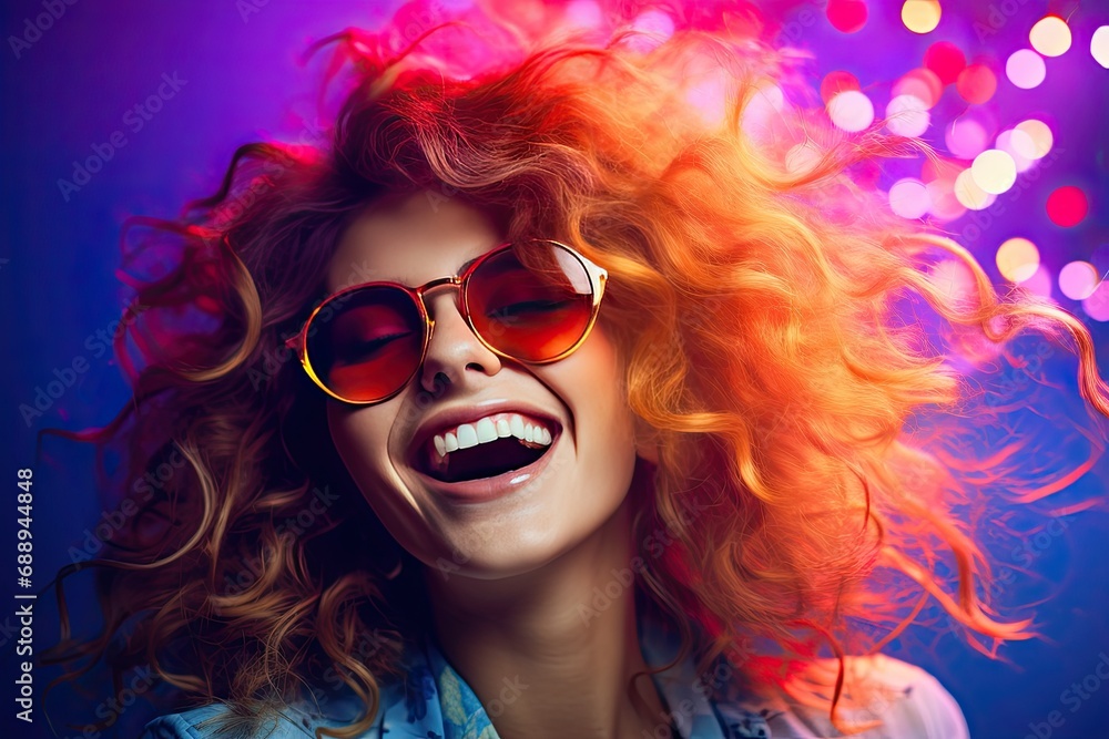 Neon colors woman background Neon colors woman background