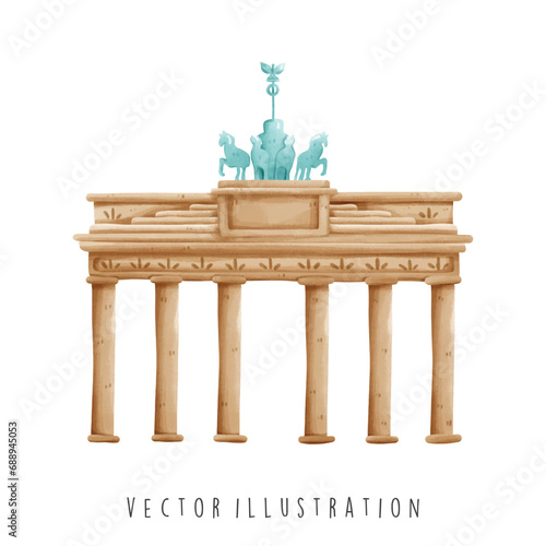 Germany symbol,Brandenburg Gate,Landmark. Vector illustration