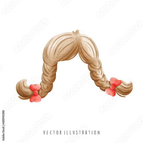 Germany symbol,Cute Girl Wig.Vector illustration