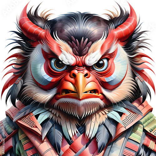The Enchanting World of Watercolor: Beautiful Artistic Representations of Tengu Characters Infused with Eastern Traditions.(Generative AI)