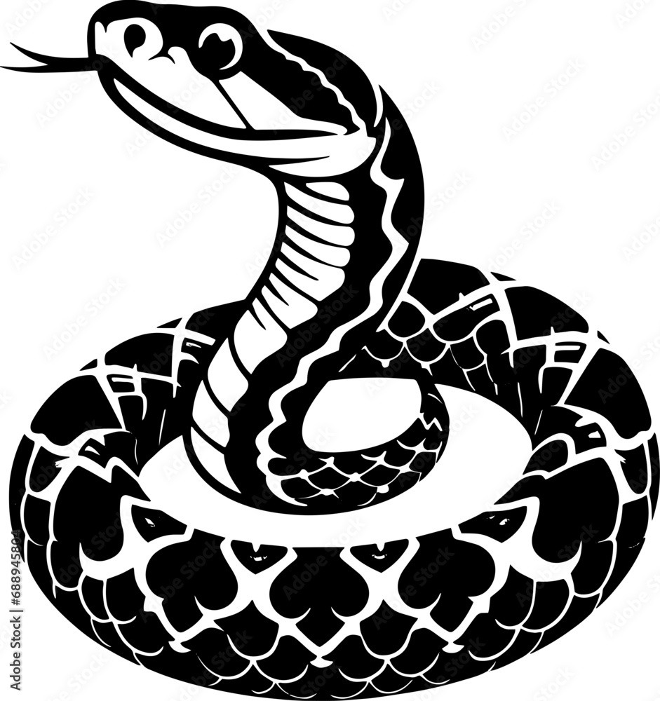 Fototapeta premium Ornate Black Tailed Rattlesnake icon 3