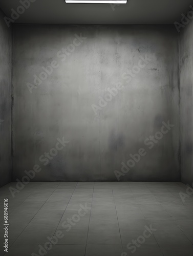 Simple room, charcoal color Wall, tiled Floor