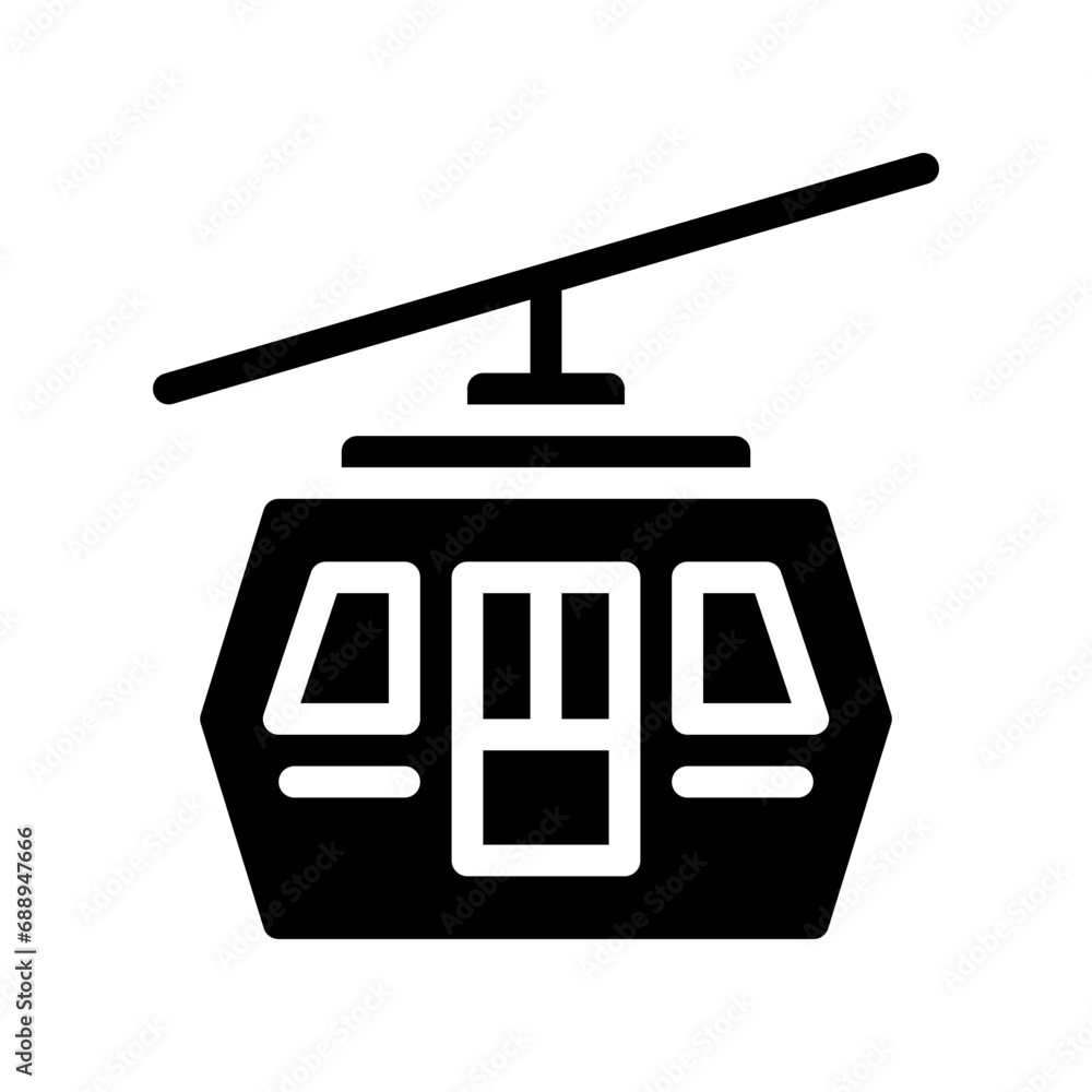 Fototapeta premium cable car cabin glyph icon