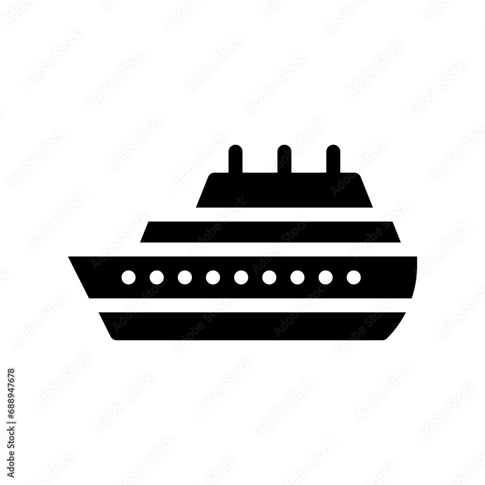 Obraz premium ship glyph icon