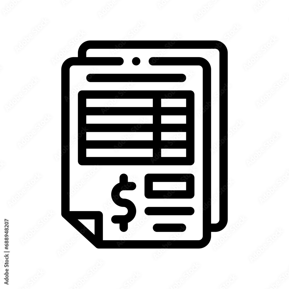 invoice line icon invoice line icon