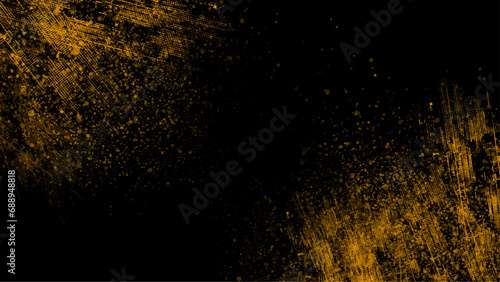 Gold Glitter Splash. golden dust light Bokeh light lights effect background. yellow particle and sparkle light luxury Magic shining gold dust. Fine, shiny dust bokeh particles fall off slightly.