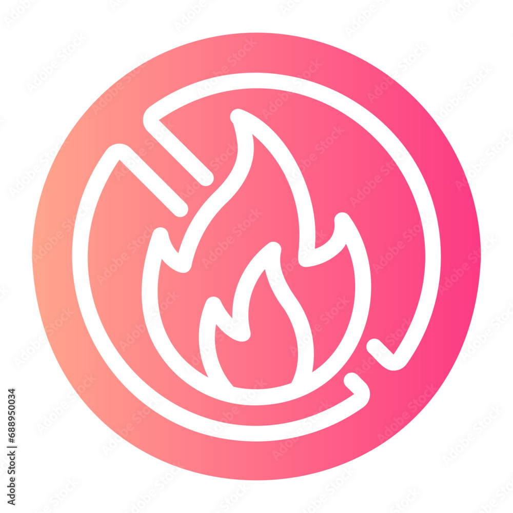 no fire Gradient icon no fire Gradient icon