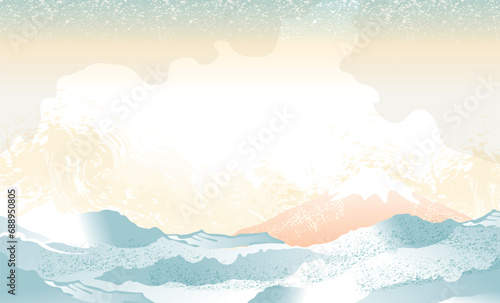海　波イメージの背景イラスト