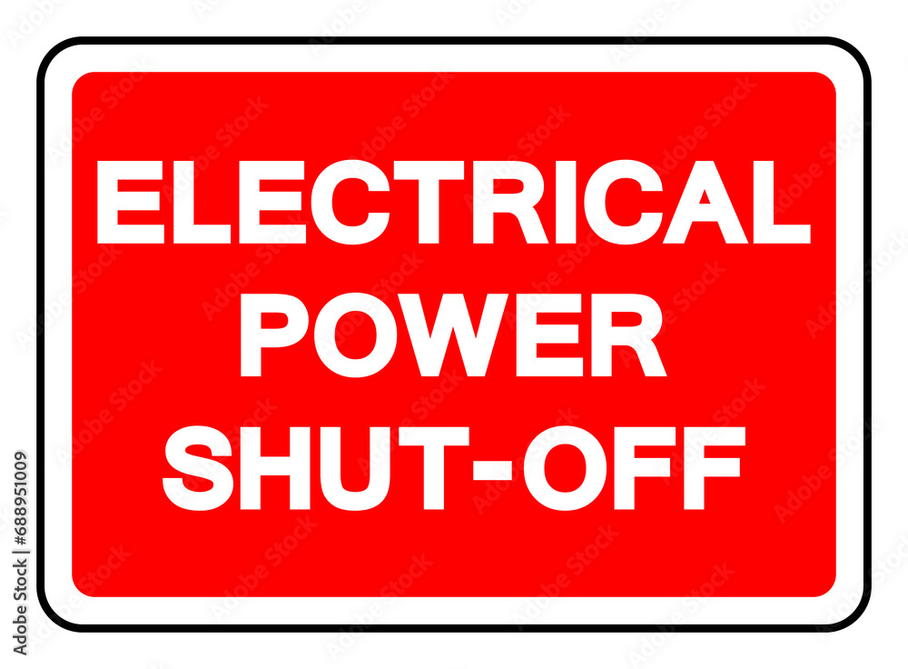 Electrical Power Shut Off Symbol Sign, Vector Illustration, Isolate On White Background Label. EPS10 Electrical Power Shut Off Symbol Sign, Vector Illustration, Isolate On White Background Label. EPS10