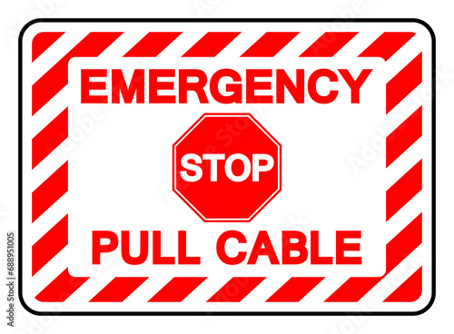 Emergency Stop Pull Cable Symbol Sign, Vector Illustration, Isolate On White Background Label. EPS10