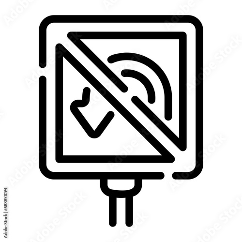 no turn Line Icon