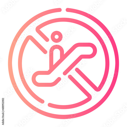 escalator Line Gradient Icon