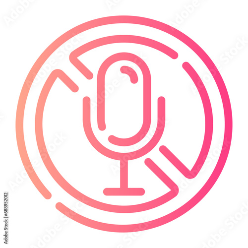 mute Line Gradient Icon