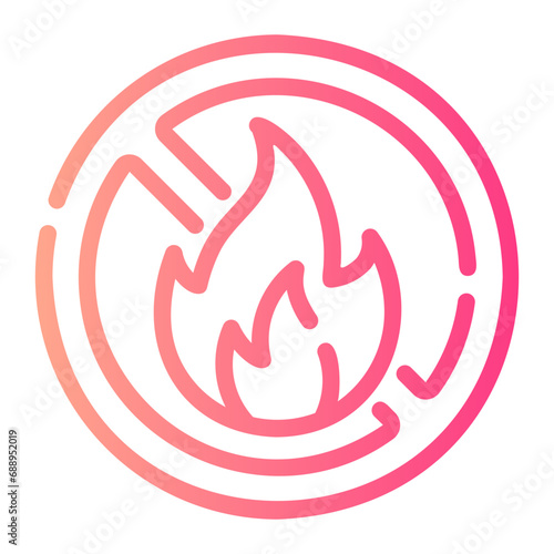 no fire Line Gradient Icon