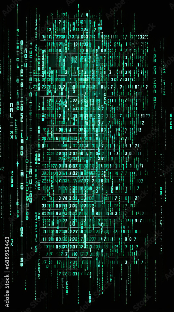 Vertical illustration background with an infinite amount of computer code , representing computer science network and coding Vertical illustration background with an infinite amount of computer code , representing computer science network and coding